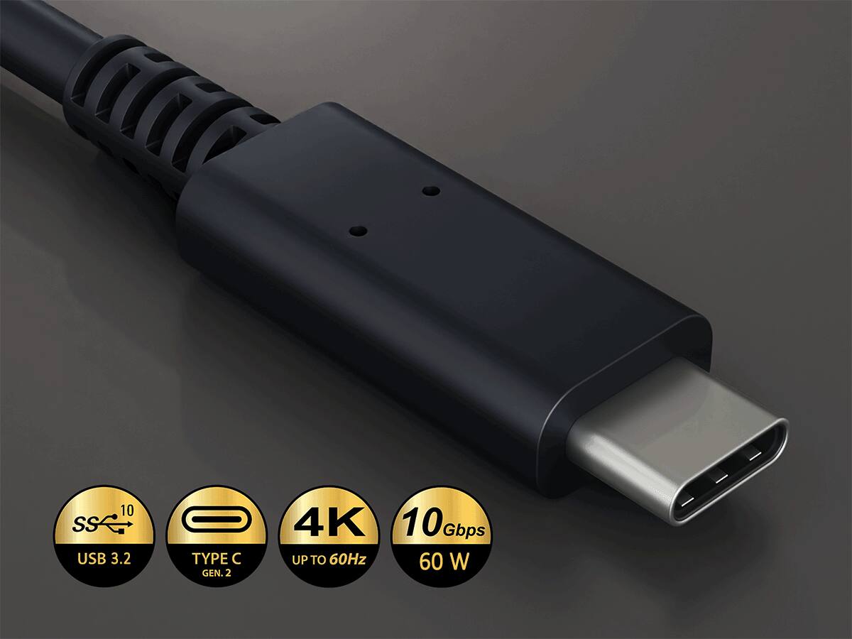 10 Gbps USB 3.2 Gen. 2 Type-C  
4K up to 60Hz  
60W