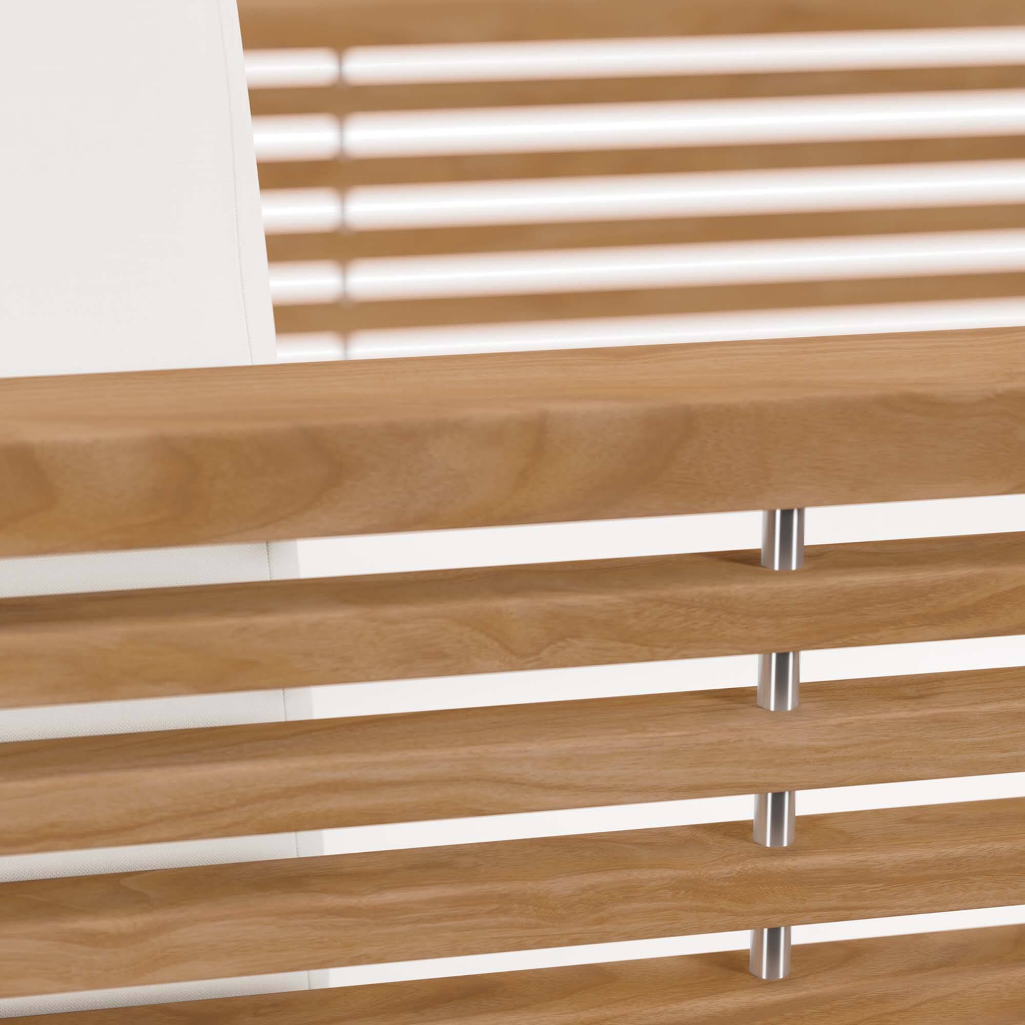 Alt View 4. Modway - Carlsbad 3-Piece Teak Wood Outdoor Patio Set - Grade A Premium Teak, All-Weather Cushions - Natural White.