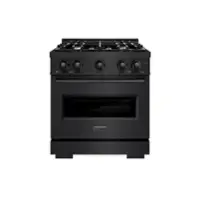 ZLINE - 30" Classic Gas Range with 4 Burners and Convection Oven (CGRB-30) - Black Stainless Steel - Front_Zoom