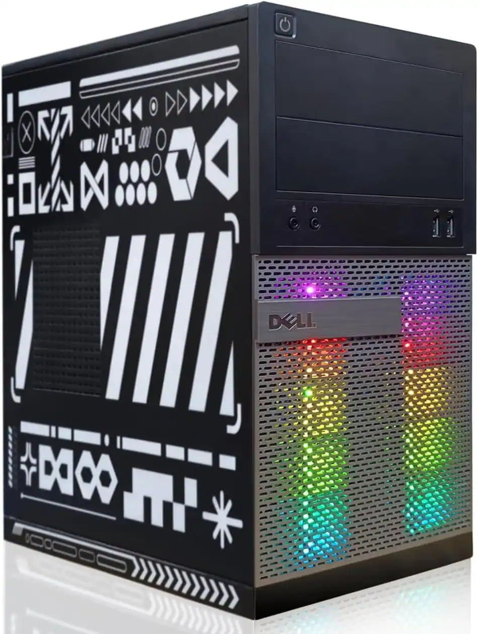 Dell - Refurbished Excellent - OptiPlex 3010 RGB Gaming Desktop PC, i7 up to 3.9GHz, Radeon RX 550 4G, 16GB RAM, 512GB SSD, USB WiFi 6, Win11PRO - Black