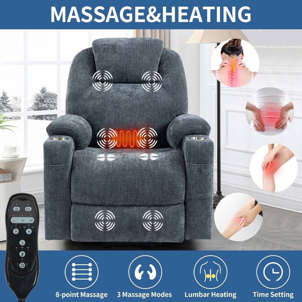MASSAGE&HEATING

8-point Massage 3 Massage Modes Lumbar Heating Time Setting