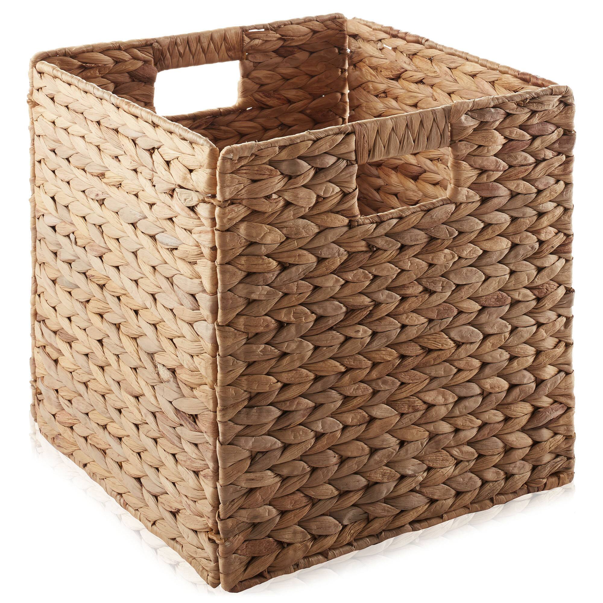 Alt View 8. Casafield - 12 x 12-in Water Hyacinth Storage Baskets - 6 Pack - Cinnamon.