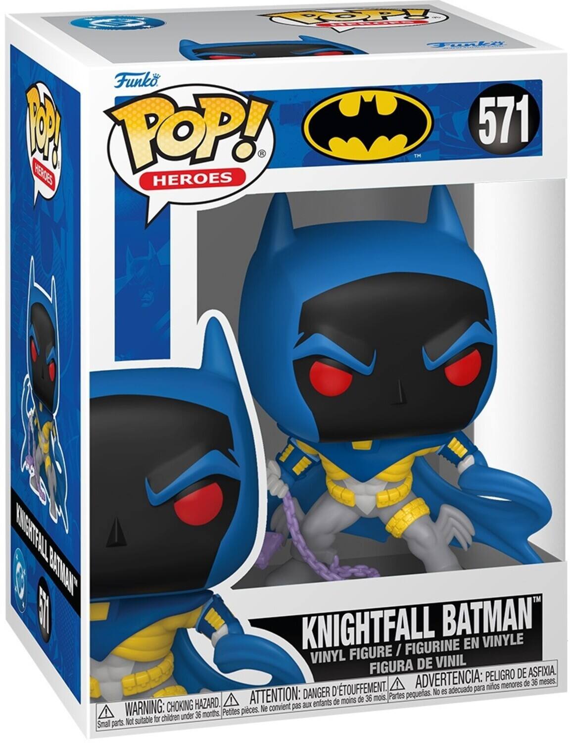 Funko POP! Heroes

571

Knightfall Batman™

Vinyl Figure / Figurine en Vinyle / Figura de Vinil

Warning: Choking Hazard. Small parts. Not suitable for children under 36 months. Attention: Danger d'étouffement. Petites pièces. Ne convient pas aux enfants de moins de 36 mois. Advertencia: Peligro de asfixia. Partes pequeñas. No es adecuado para niños menores de 36 meses.