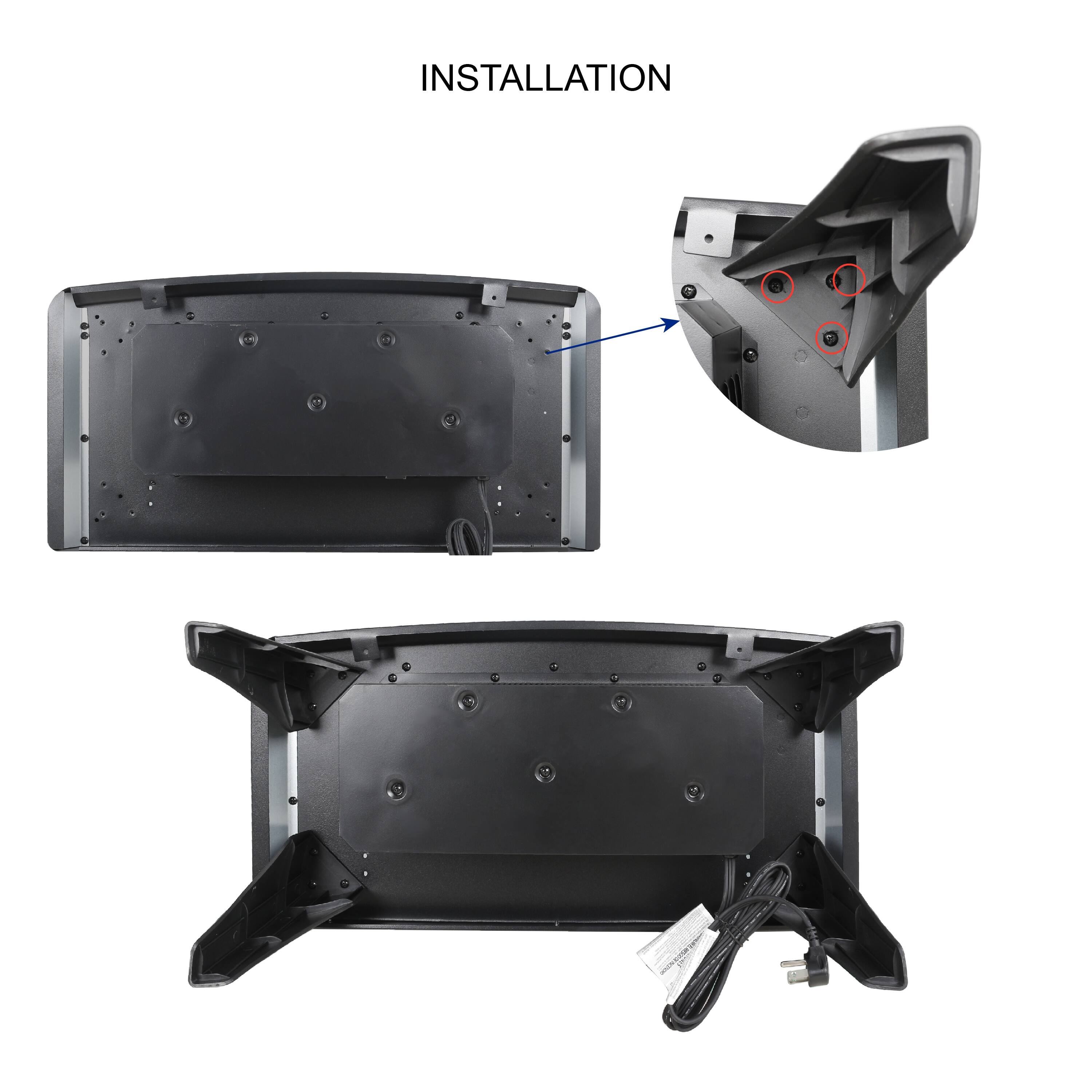 Alt View 4. Mondawe - 24" 3D Flame Electric Infrared Fireplace Stove with Remote and Double Door - Black.