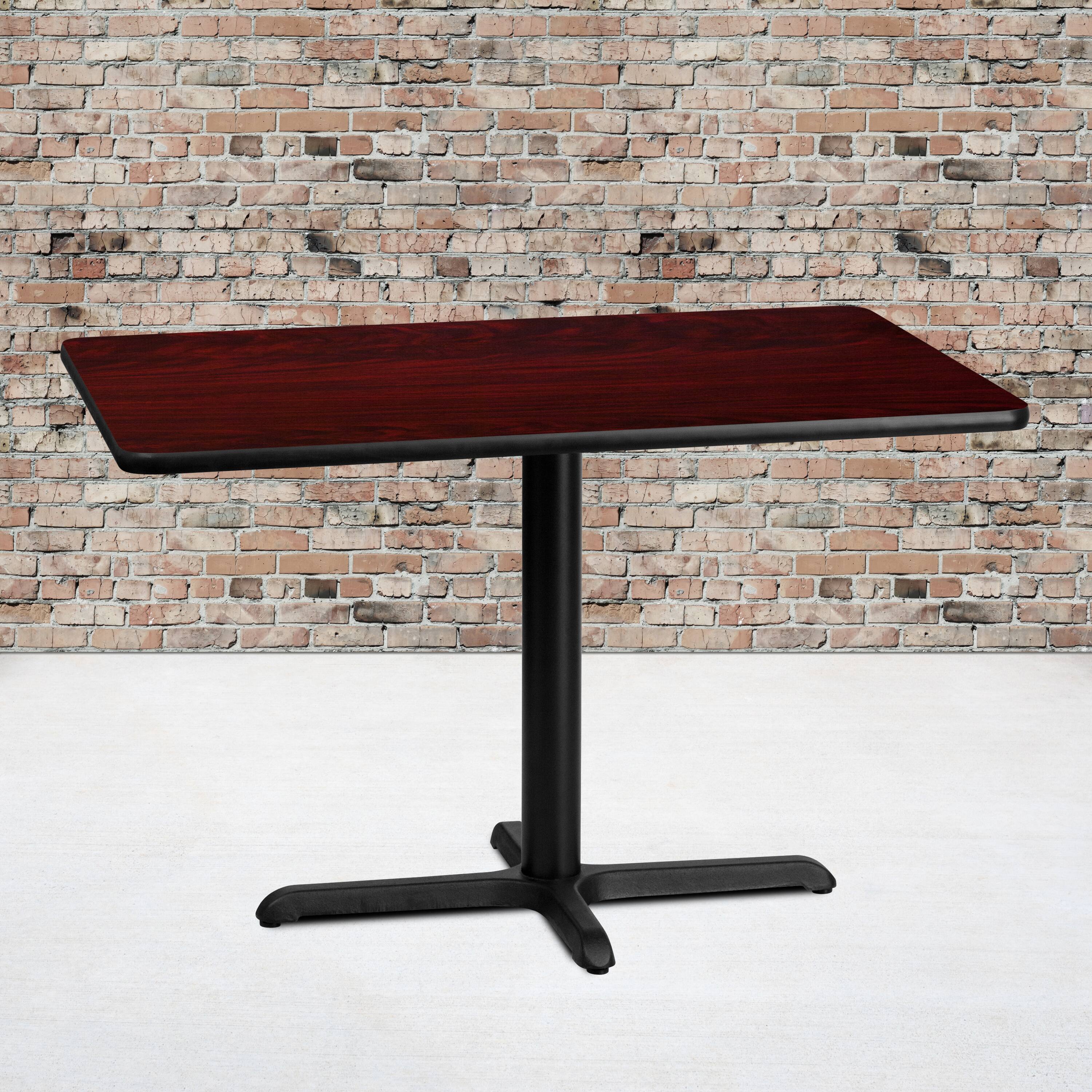 Alt View 1. Emma + Oliver - 30"x42" Rectangular Laminate Table with 23.5"x29.5" Table Height Base - Mahogany.