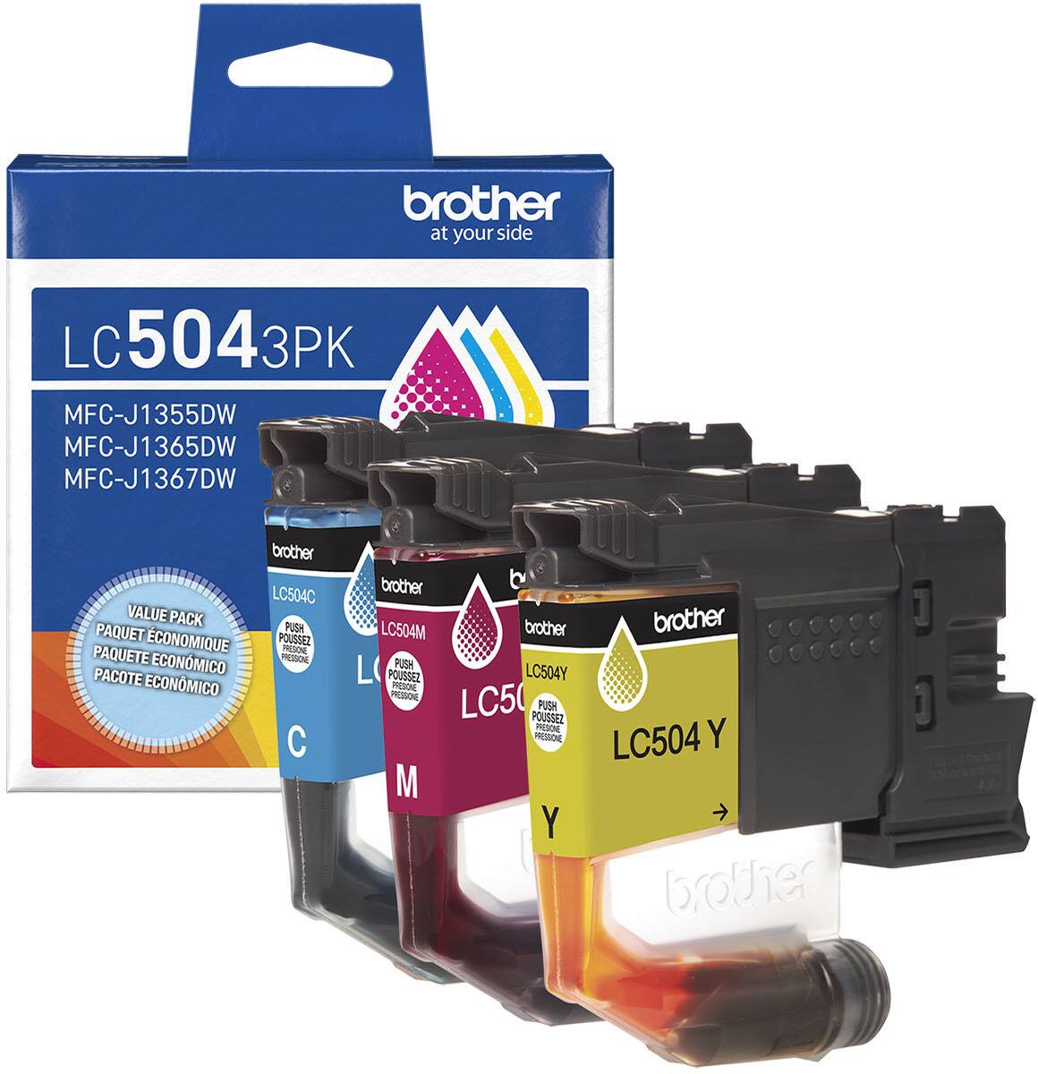 Brother - Genuine LC5043PK 3-Pack Standard Yield Cyan, Magenta, and Yellow Ink Cartridge - Cyan/Magenta/Yellow