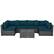 Front. Costway - 7PCS Patio Rattan Furniture Set Sectional Sofa Cushioned Garden Peacock - Peacock Blue.