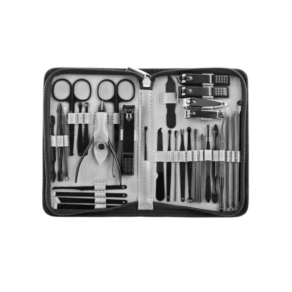 Front. Beauty Hub Ecommerce - 32 Pieces Professional Nail Kit - Classic Black.