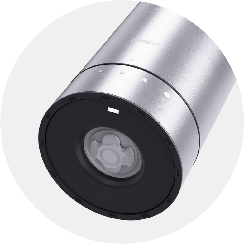 Alt View 2. Cospro - Electric Salt and Pepper 3 Grinder Set - Stainless Steel.