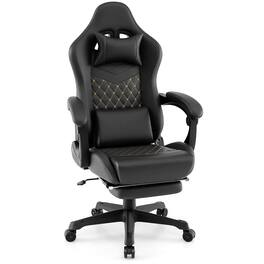 Ecooso - Ergonomic Gaming Chair with Headrest and Lumbar Pillow, Swivel Computer Chair - Black