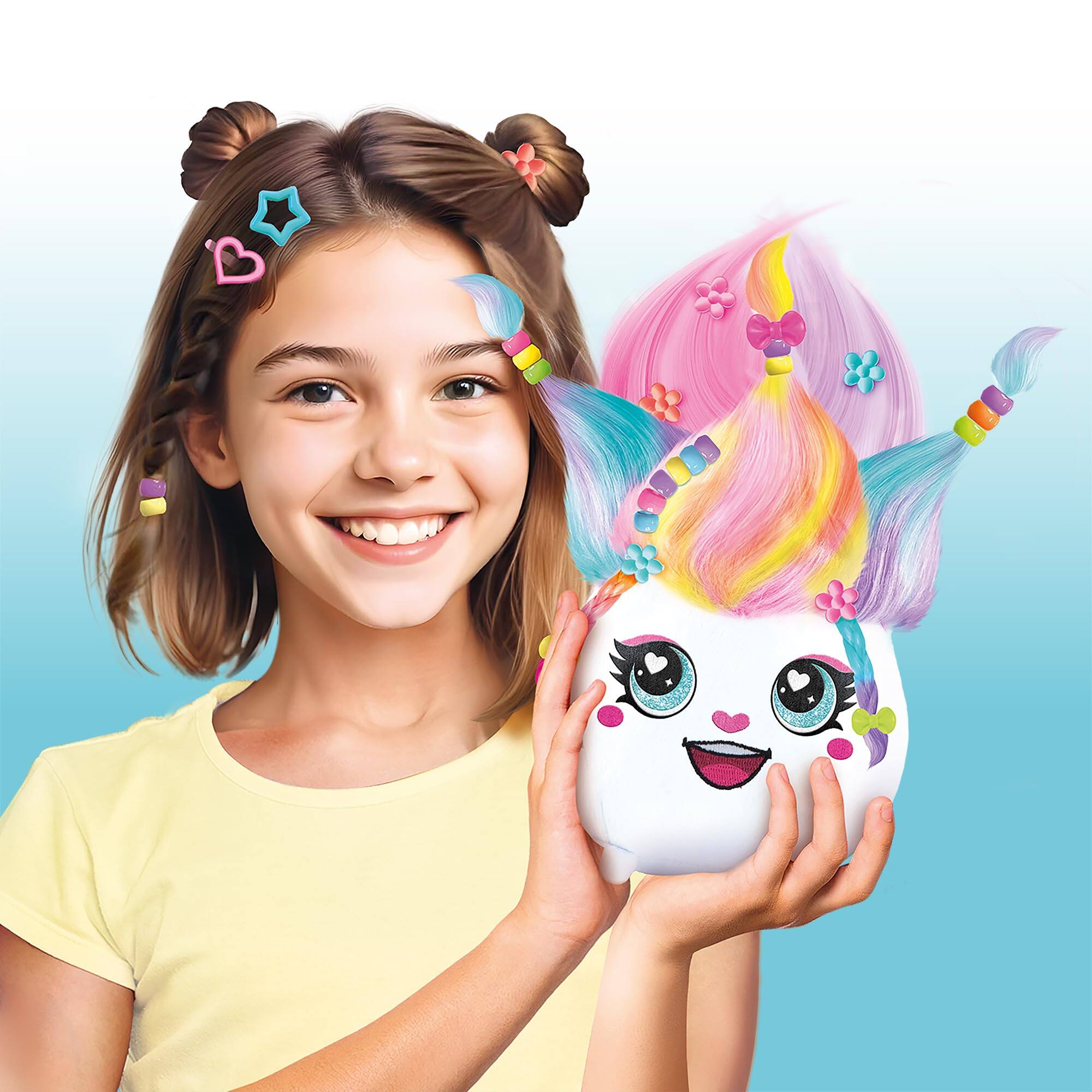 Alt View 4. Canal Toys - Airbrush Plush Hair'iffic Hair Salon & Squishy Plush Styling Set.