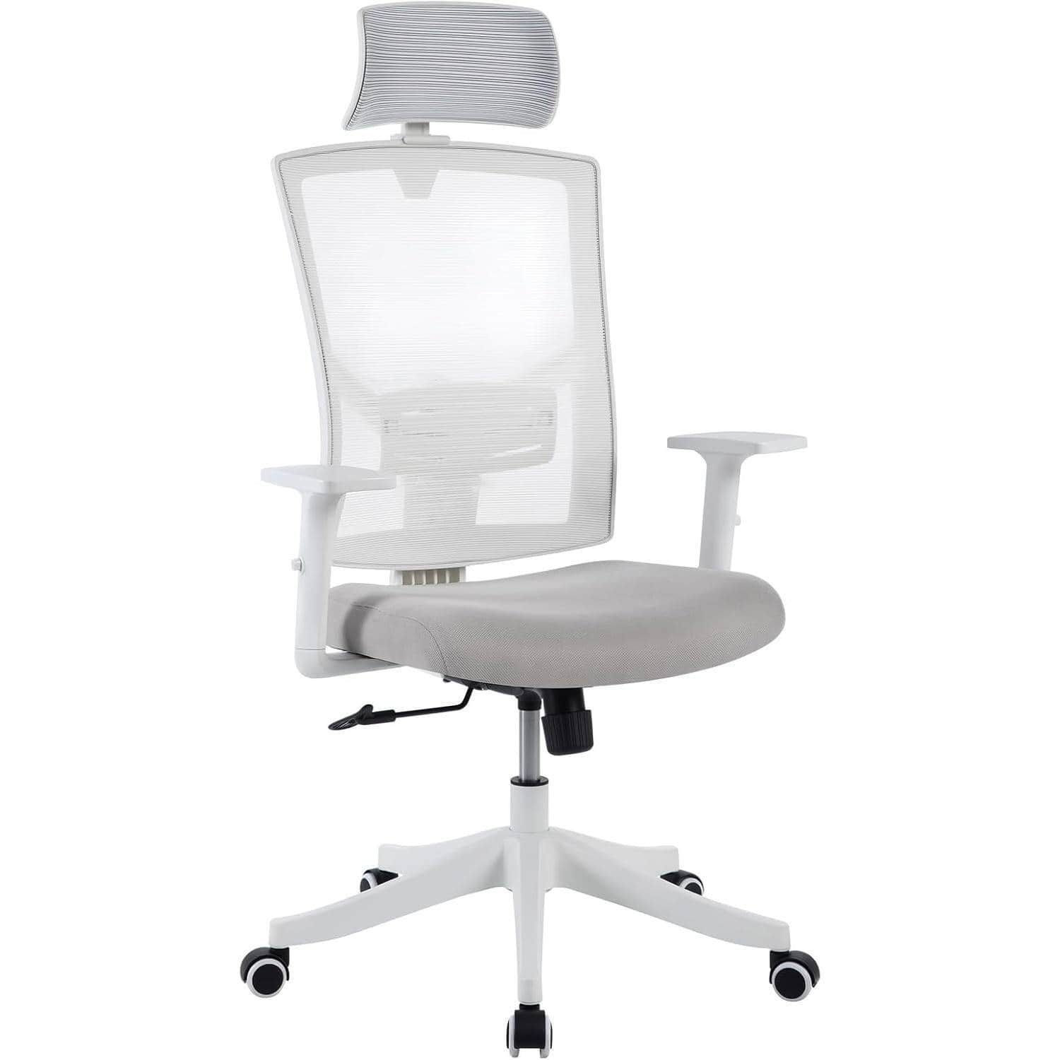 Acekool - High Back Adjustable Ergonomic Desk Chair, Home Office Chair for Gaming, Naps - White