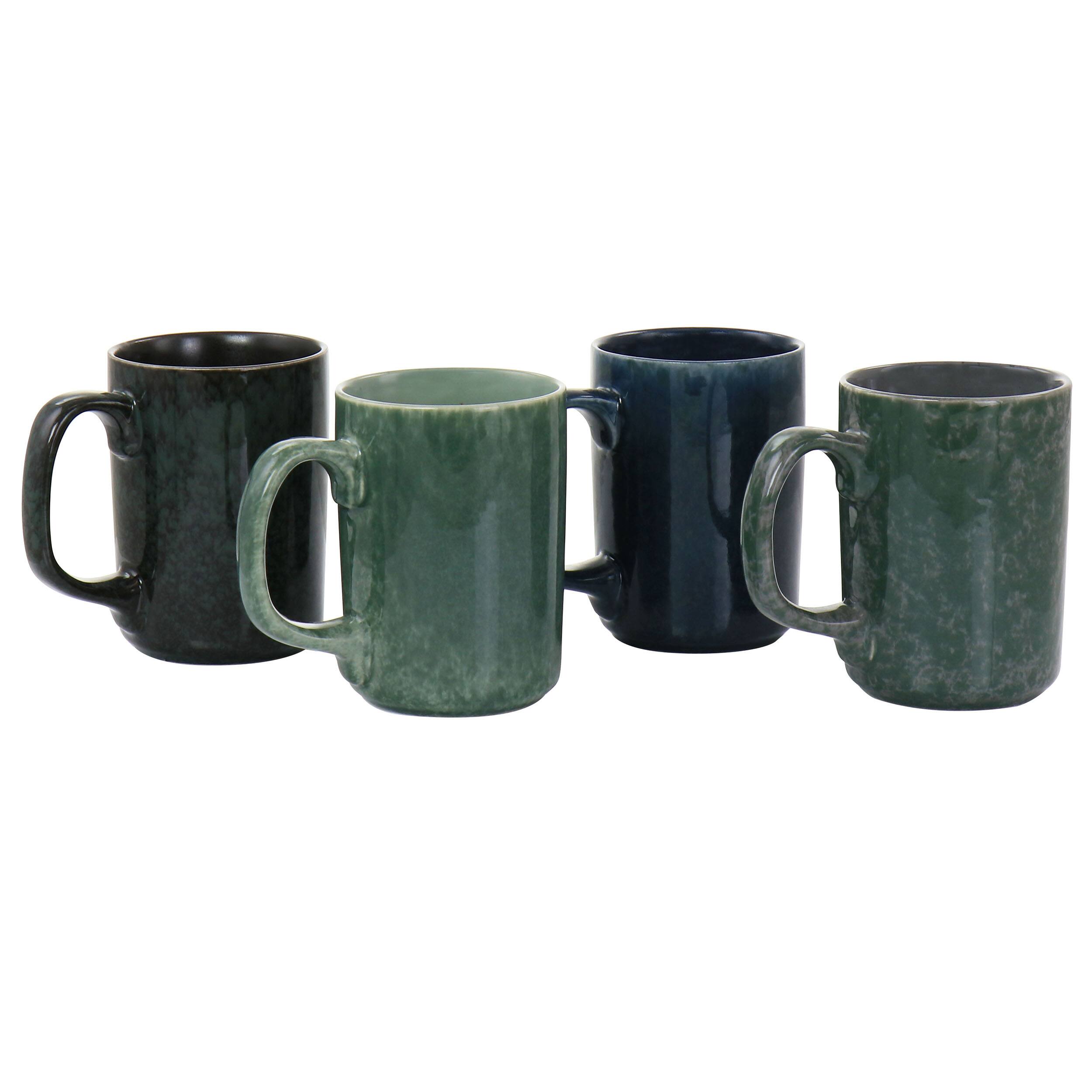 Mr. Coffee - Mr. Sidewalk Blues 18oz 4 Piece Stoneware Mug Set Colors - Assorted
