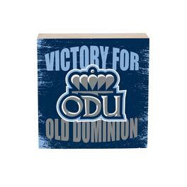 Evergreen Enterprises - Old Dominion Monarchs 6" Square Fan Chant Wood Block Shelf Sign - Multicolor