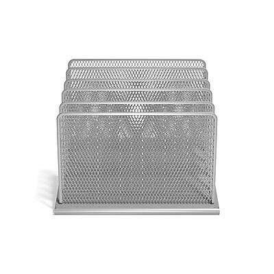 Alt View 1. TRU RED - TRU RED™ 5-Compartment Wire Mesh File Organizer, Silver (TR57555) - Silver.