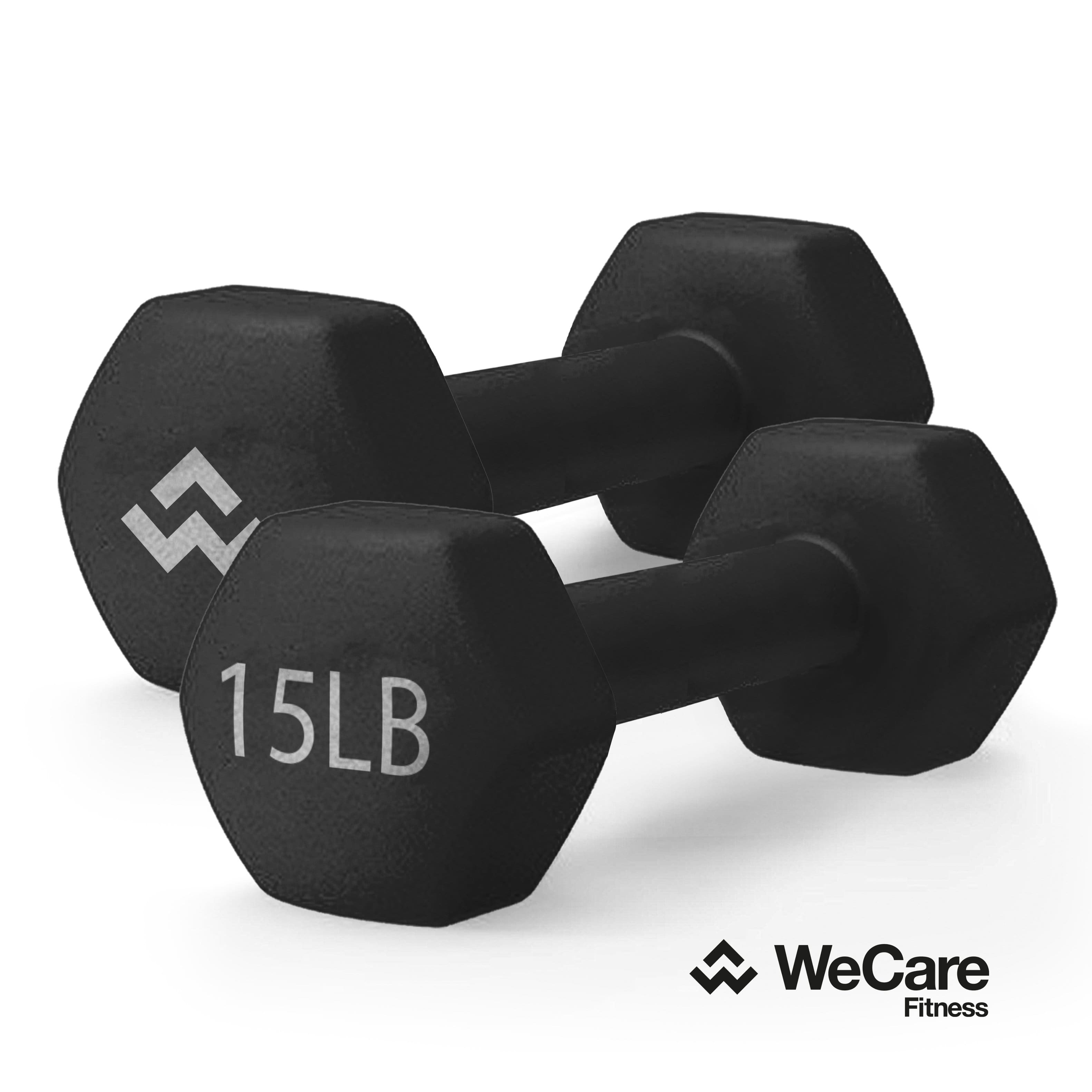 WeCare - Fitness Neoprene Pair Dumbbells 15 LB - Black
