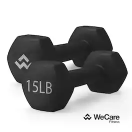 WeCare - Fitness Neoprene Pair Dumbbells 15 LB - Black