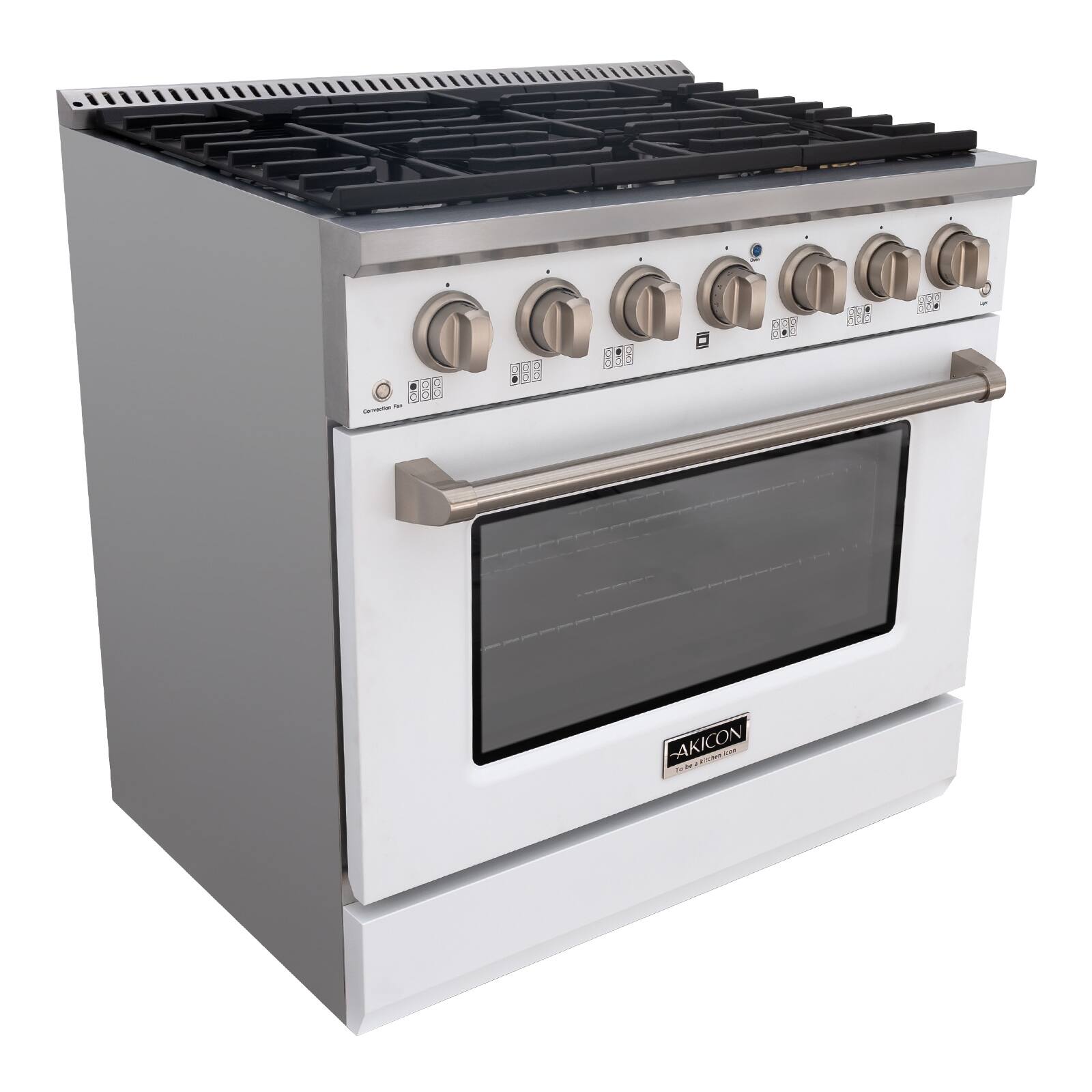 The text on the image reads:

"AKICON
Toaster Oven & Range Hood"
