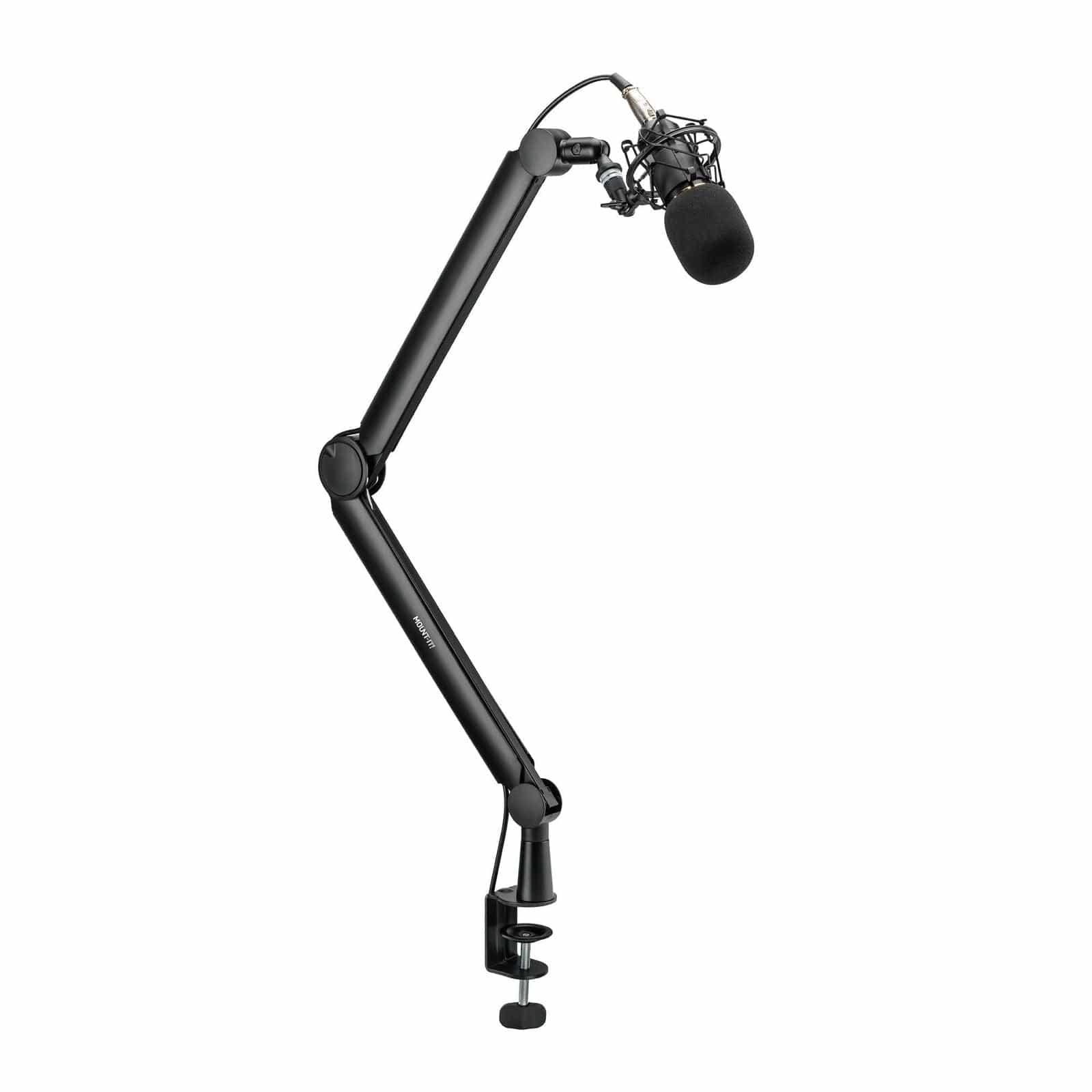 Alt View 6. Mount-It! - Adjustable Full Motion Microphone Boom Arm with Cable Management & Friction Control for Desk Mount, Black - Black.