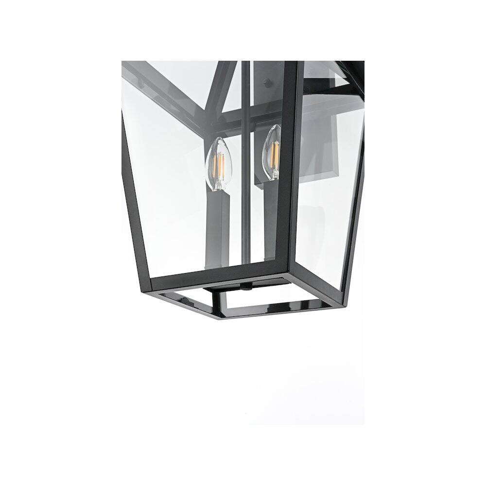 Alt View 1. Elegant Lighting - Frankford 7 inch Outdoor Pendant in Black - Black.