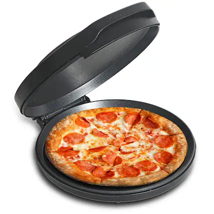 Front. Commercial Chef - COMMERCIAL CHEF 12 inch Countertop Pizza Maker - Black.