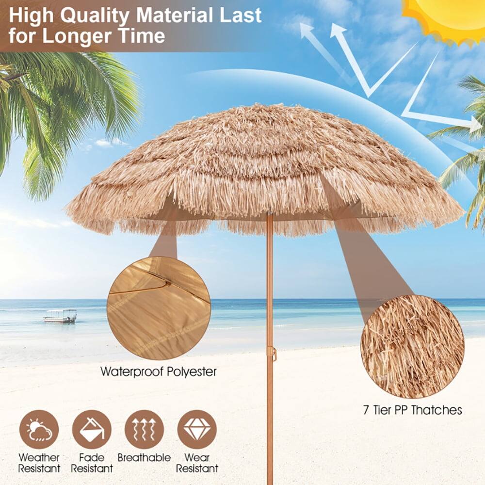 High Quality Material Last for Longer Time

Waterproof Polyester

7 Tier PP Thatches

Weather Resistant
Fade Resistant
Breathable
Wear Resistant