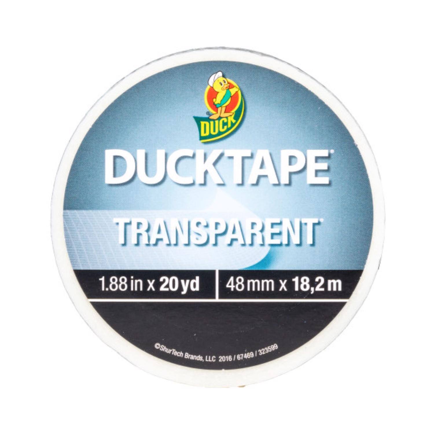 DUCKTAPE TRANSPARENT  
1.88 in X 20 yd  
48 mm X 18.2 m  
ShurTech Brands, LLC  
2016  
323599