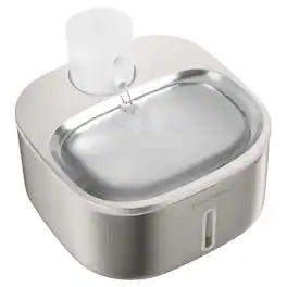 PawsPik - BOSS-01 Stainless Steel Rechargeable Battery Operated Cat & Small Dog Water Fountain, 108.2-oz - Silver