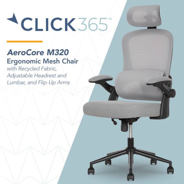 Click365 - Ergonomic Mesh Chair with Headrest ,Flip-Up Arms and Adjustable Lumbar - Gray price history on PriceWatchPro
