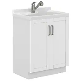 Kyle All-In-One 28-inch Laundry Utility Sink and Cabinet and ABS Sink