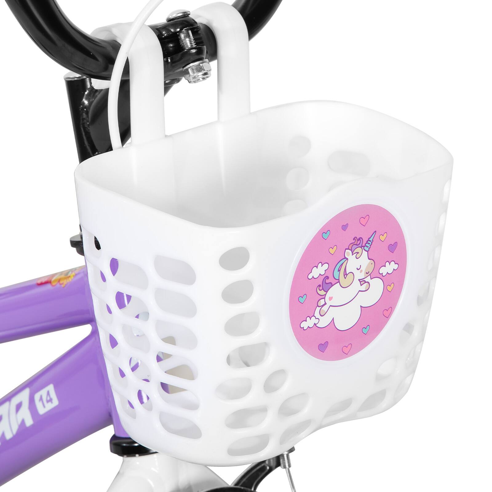 Alt View 6. JOYSTAR - JOYSTAR Pluto 18" Kids Bike with Light Up Training Wheels, Kids' Bicycle for Boys Girls Ages 5-9, Children Bikes, Purple - Purple.