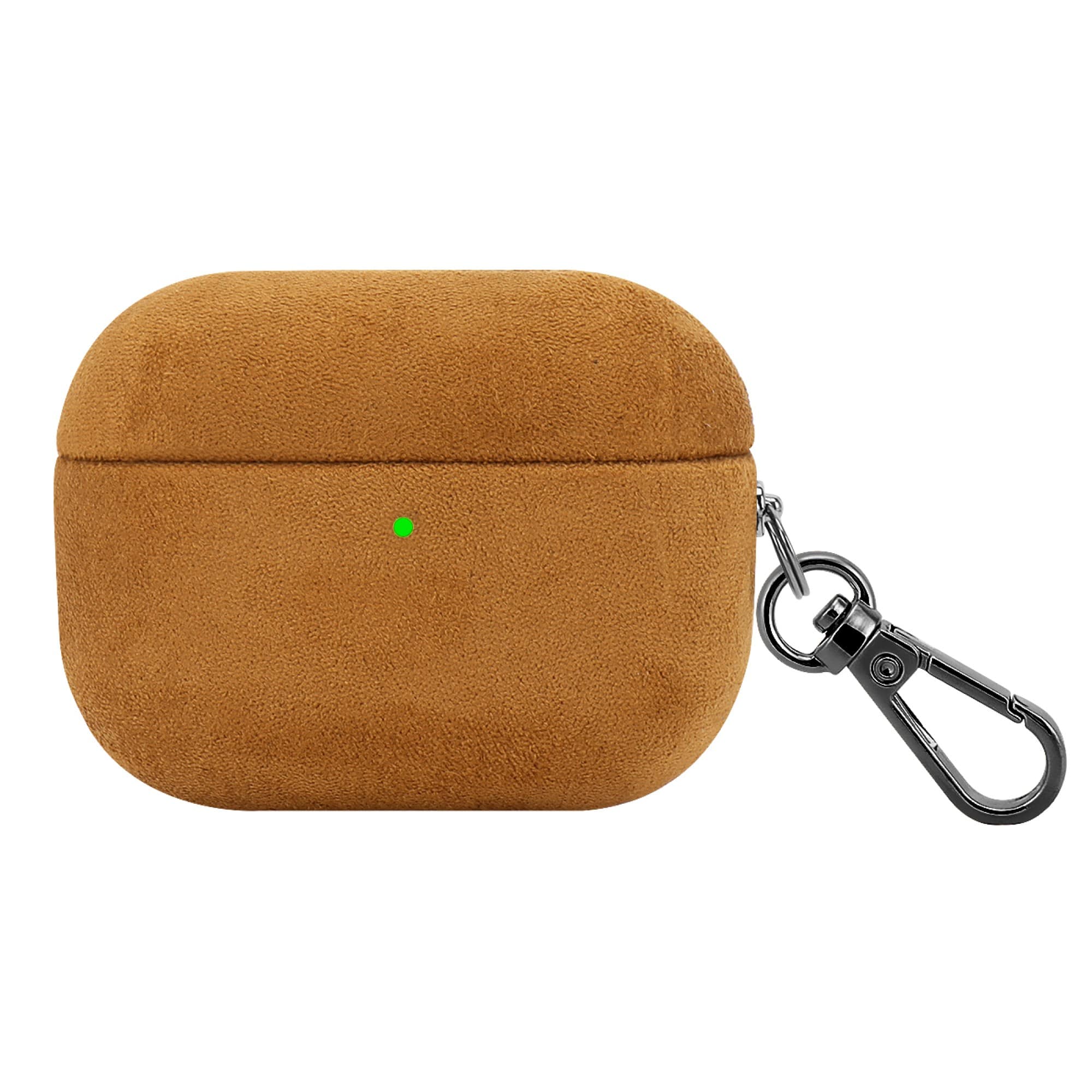 Front. SaharaCase - Apple Airpods Pro 3 (2025) Case | Italian Suede Leather | Premium Finish | Indy Series - Sand Brown.