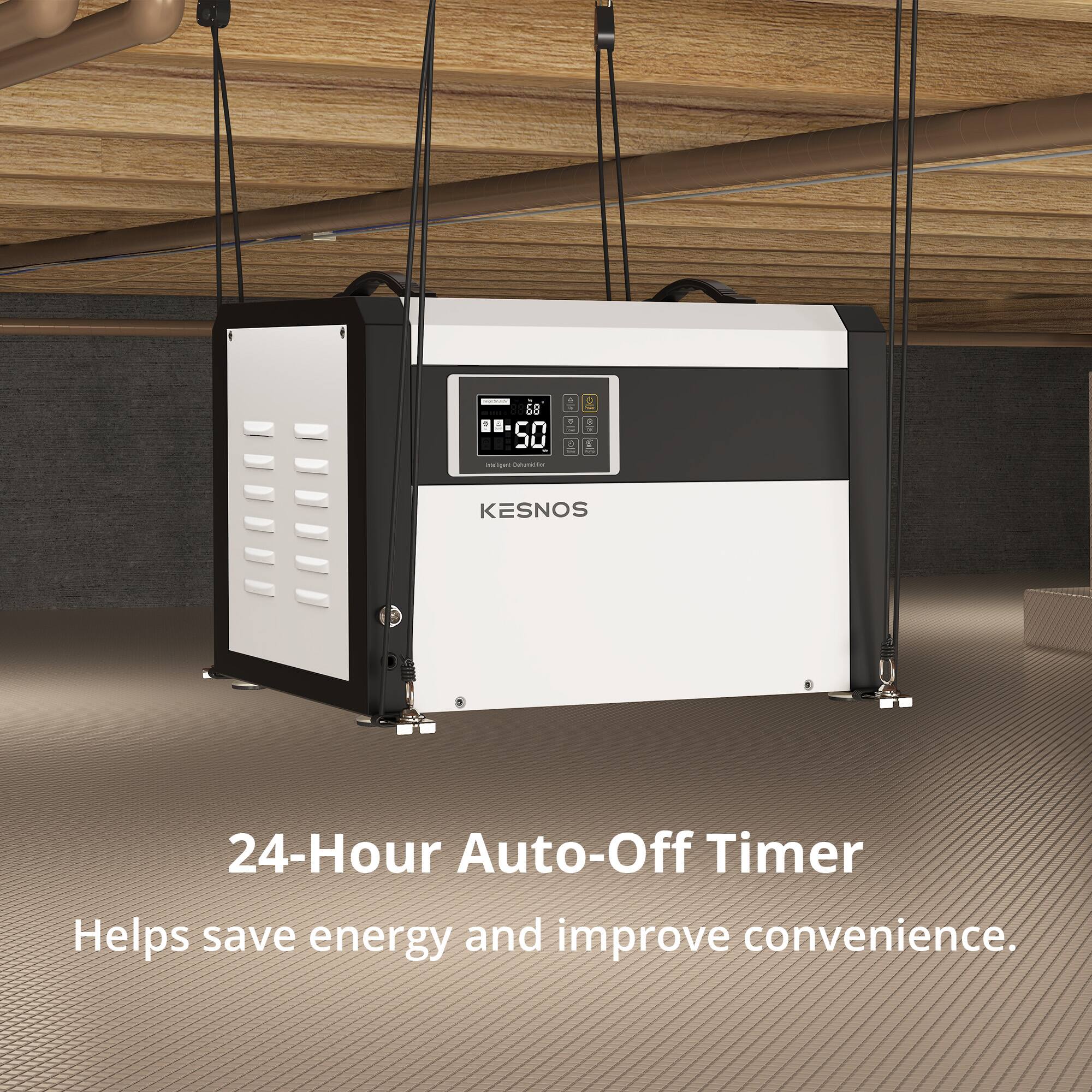 C - 68 - - 50 - - + 1 3

KESNOS 24-Hour Auto-Off Timer Helps save energy and improve convenience.