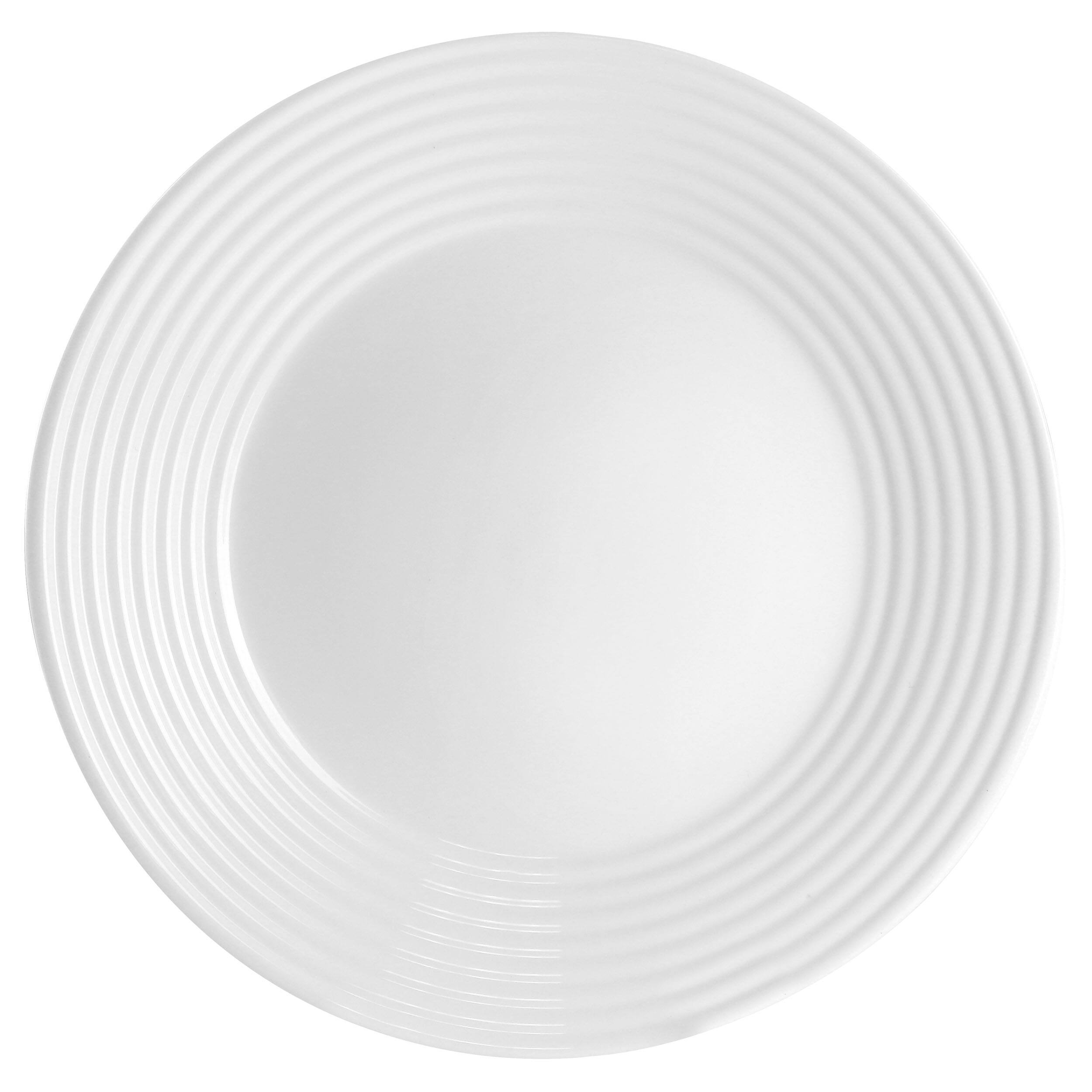 Alt View 2. Gibson - Gibson Ultra Patio 4 Piece Tempered Opal Glass Dinner Plate Set in White - White.
