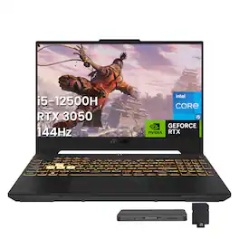 ASUS - TUF Gaming 15.6" FHD Gaming Laptop,Core i5 12500H,64GB,2TB SSD+288GB Dock Set,GeForce RTX 3050,Win 11 Pro - Gray