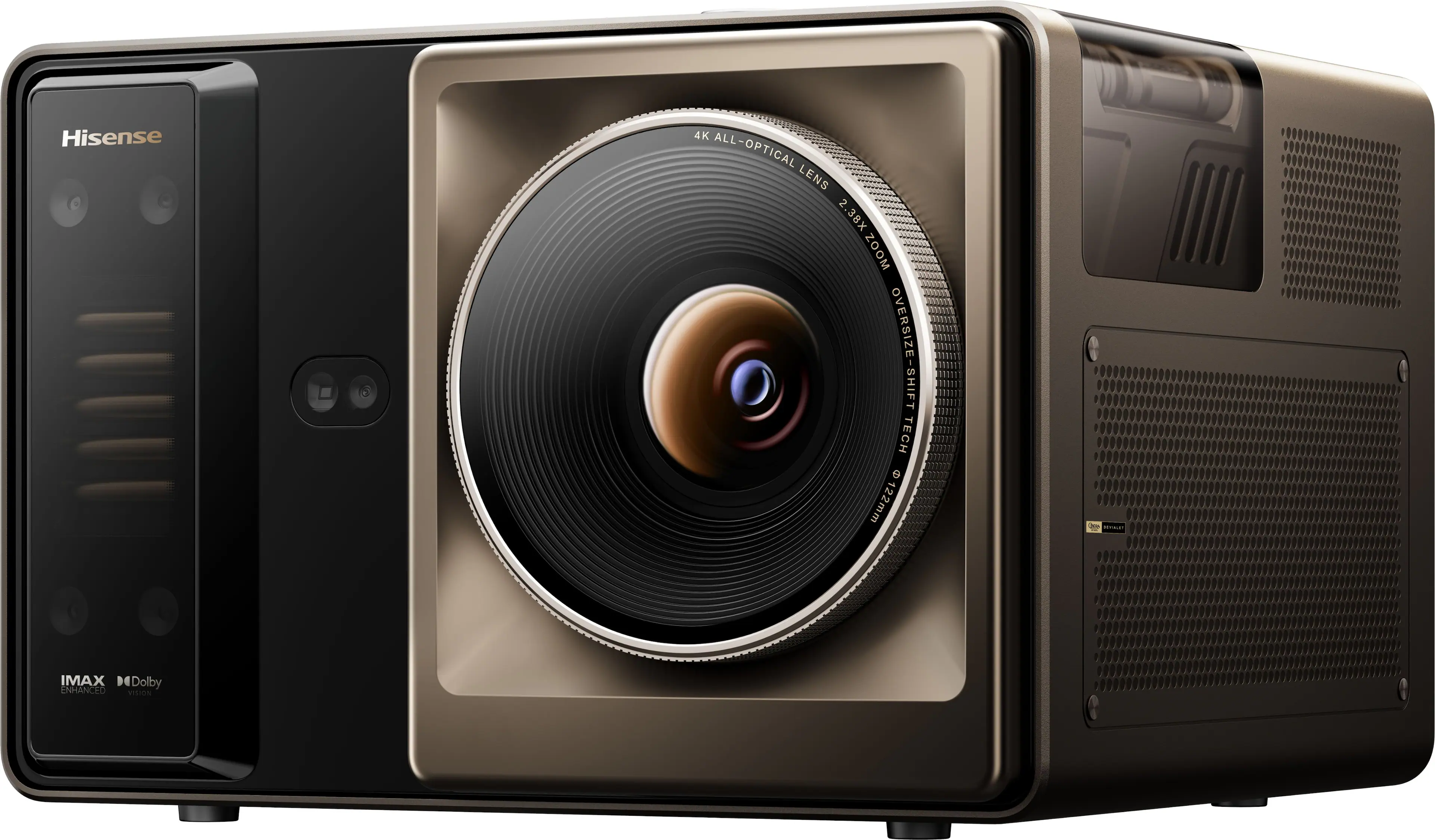 Hisense 4K ALL-OPTICAL LENS 2.38X ZOOM OVERSIZE-SHIFT SHIFT TECH 122mm 2 wtue IMAX ENHANCED Dolby VISION