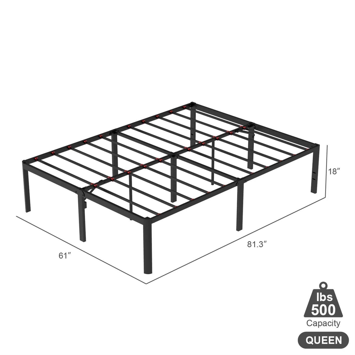 18" x 61" x 81.3"  
500 lbs Capacity  
QUEEN