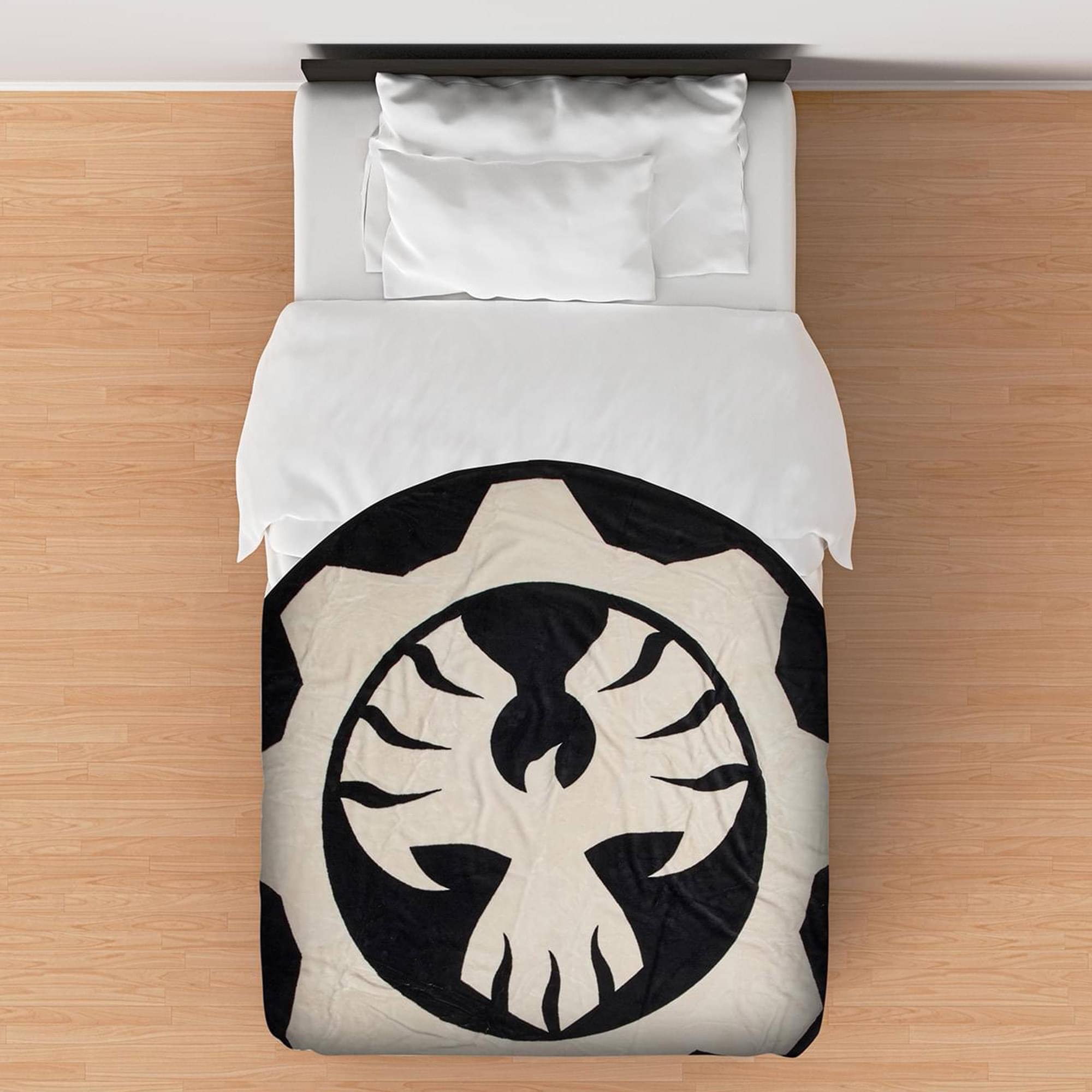 Alt View 3. Just Funky - Gears of War Phoenix Omen Round Fleece Throw Blanket - 60” - Black.