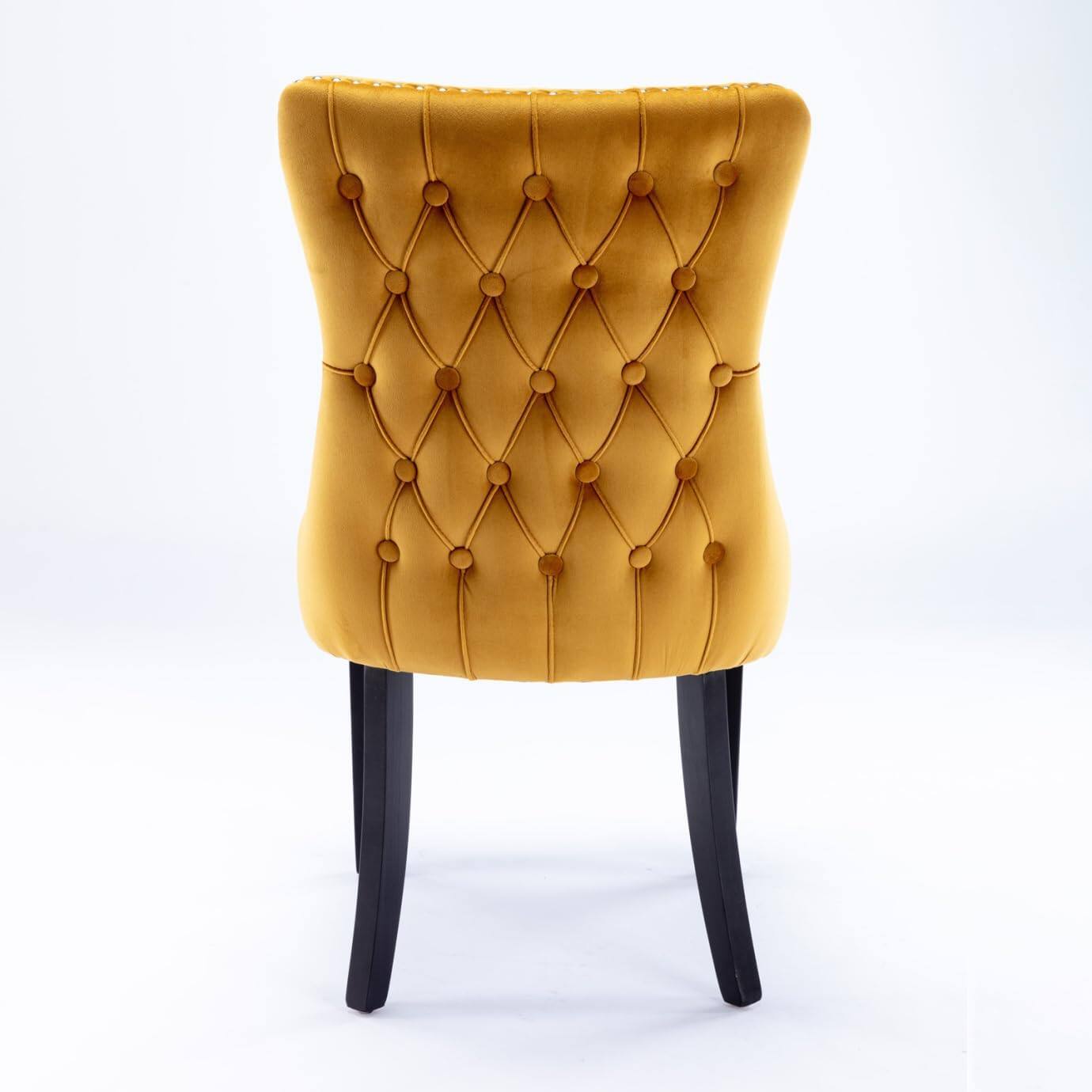 Alt View 3. Trinkets Crazed - Upholstered Wing-Back Dining Chair with Backstitching Nailhead Trim and Solid Wood Legs,Set of 2 - gold.