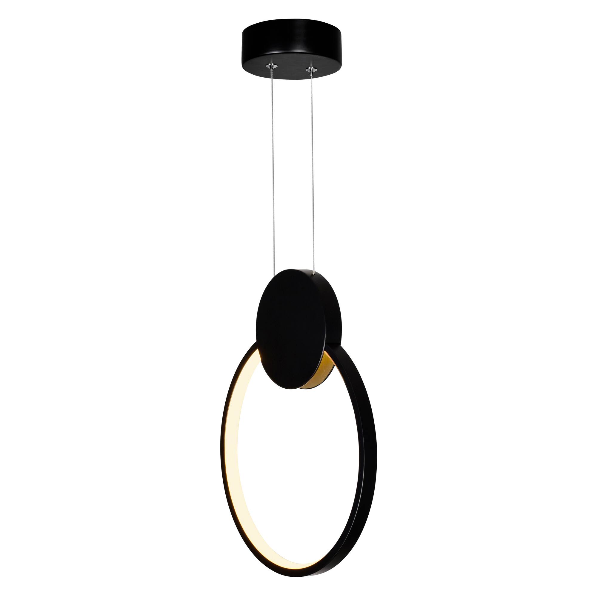 Angle. CWI Lighting - Pulley 10 in LED Black Mini Pendant - Black.