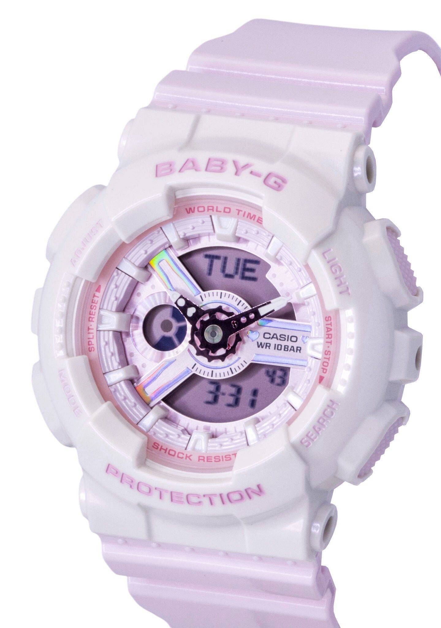BABY-G WORLD TIME  
ADJUST TUE LIGHT RESET SPLIT  
WR CASIO START IOBAR STOP  
43 MODE 3-31  
SHOCK RESIST PROTECTION
