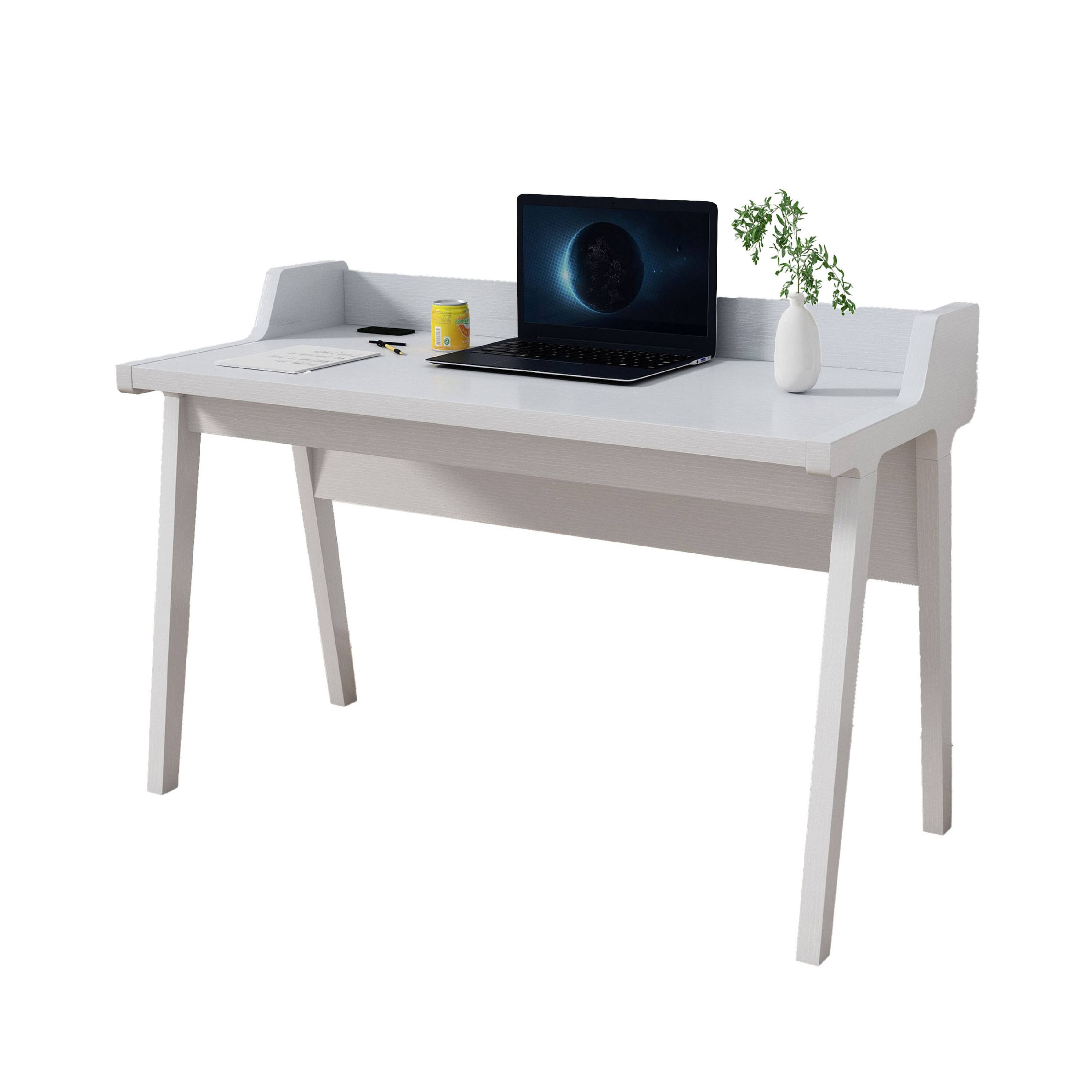 Angle. Manhattan Lane - Writing Desk, Wrap Around Tabletop, 50 Inch, Modern White Finish - White.