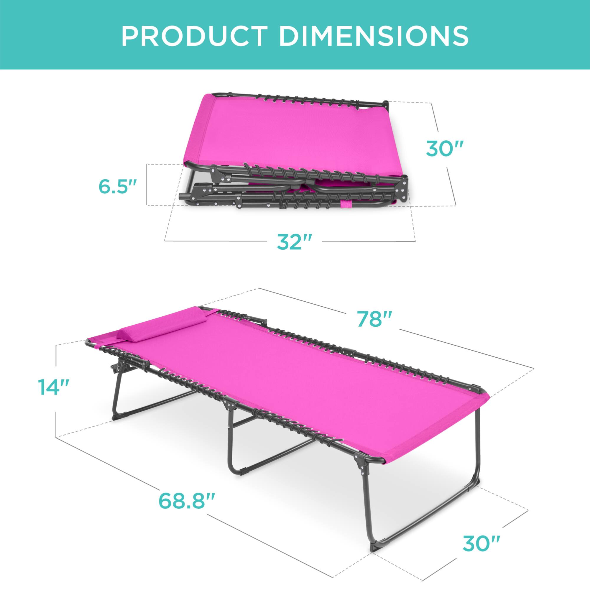 PRODUCT DIMENSIONS

- 30"
- 6.5"
- 32"
- 78"
- 14"
- 68.8"
- 30"
