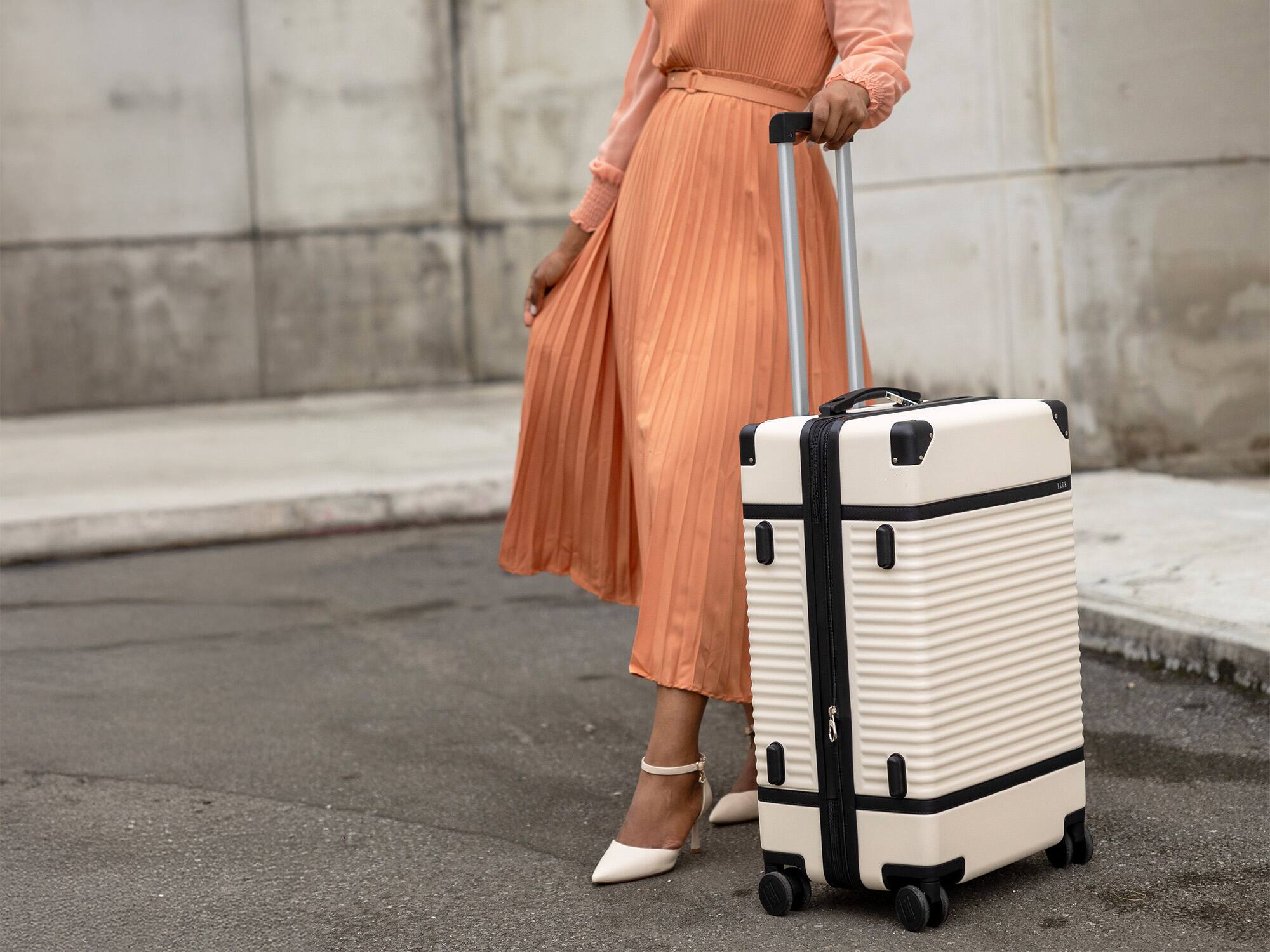 Alt View 6. Elle - ELLE Belleville 3 Piece Expandable Retro Spinner Luggage Set - Almond - Almond.