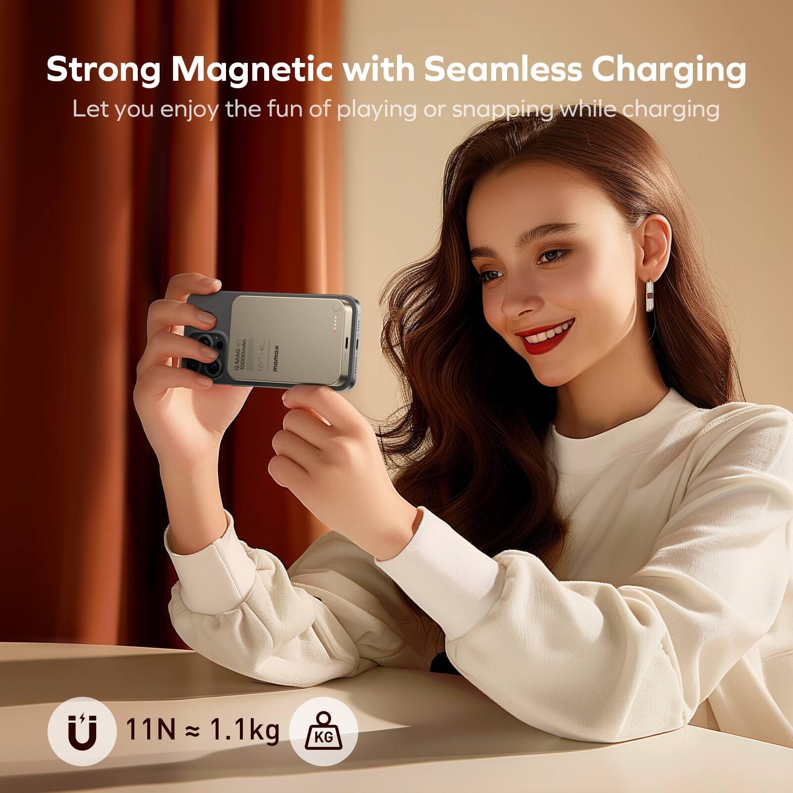 Strong Magnetic with Seamless Charging: Let you enjoy the fun of playing or snapping while charging. | I momox U 11N  1.1kg KG