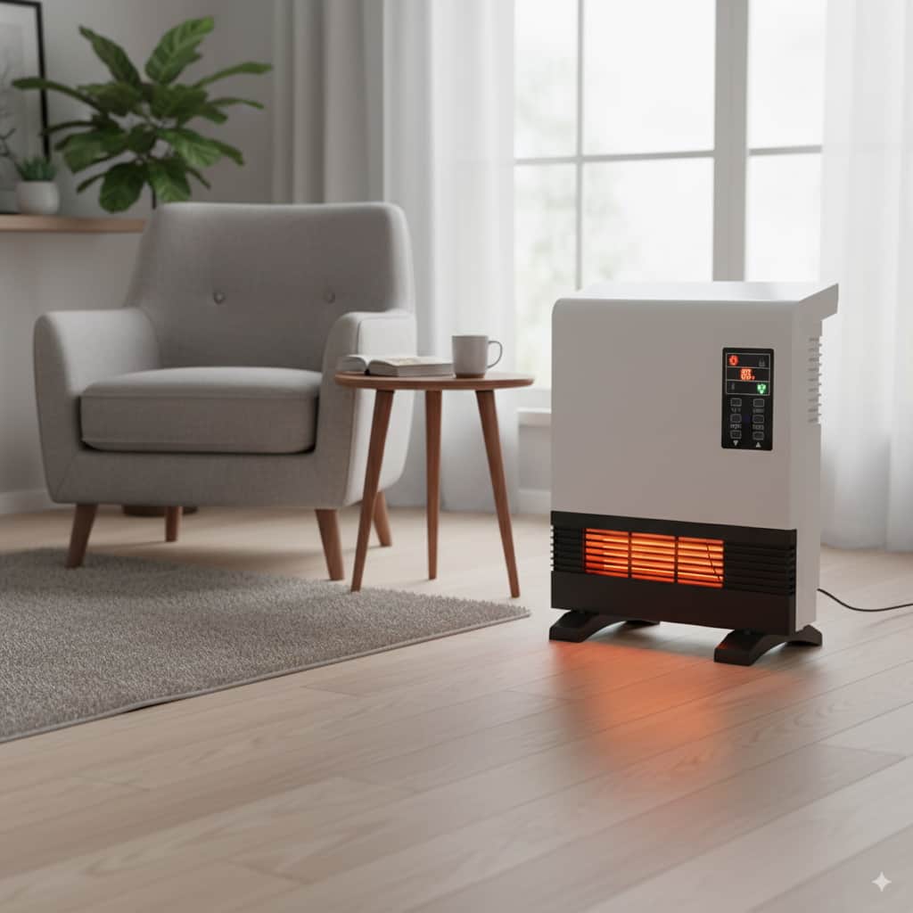 Alt View 4. Airo Comfort - Electric Space Heater Wall-Mounted and Standing Infrared Room Heater in White - White.