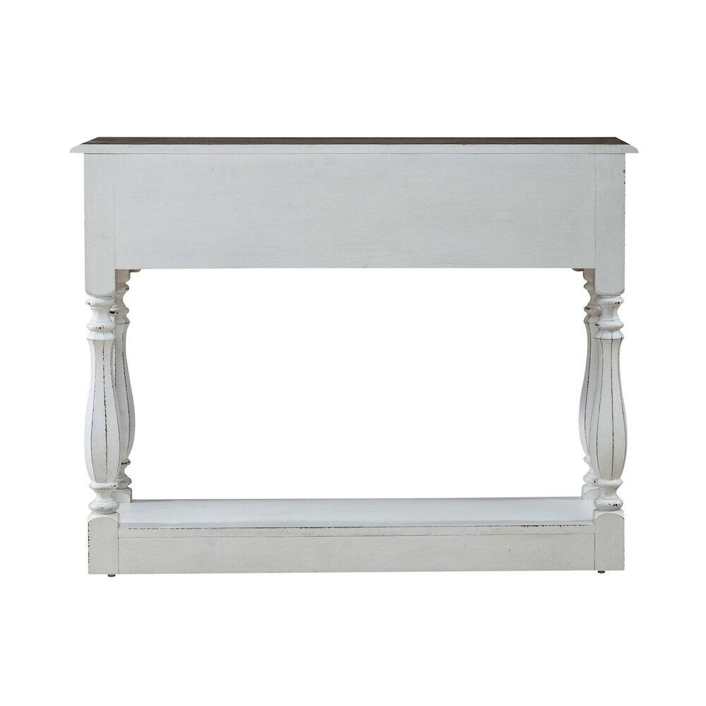 Left. Liberty Furniture Industries - Manor 42 Inch Hall Console Table Storage - Antique White & Weathered Bark - Antique White & Weathered Bark.