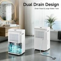 Dual Drain Design  
Drain Hose & Large Water Tank  
1.72 Gal  
40 in