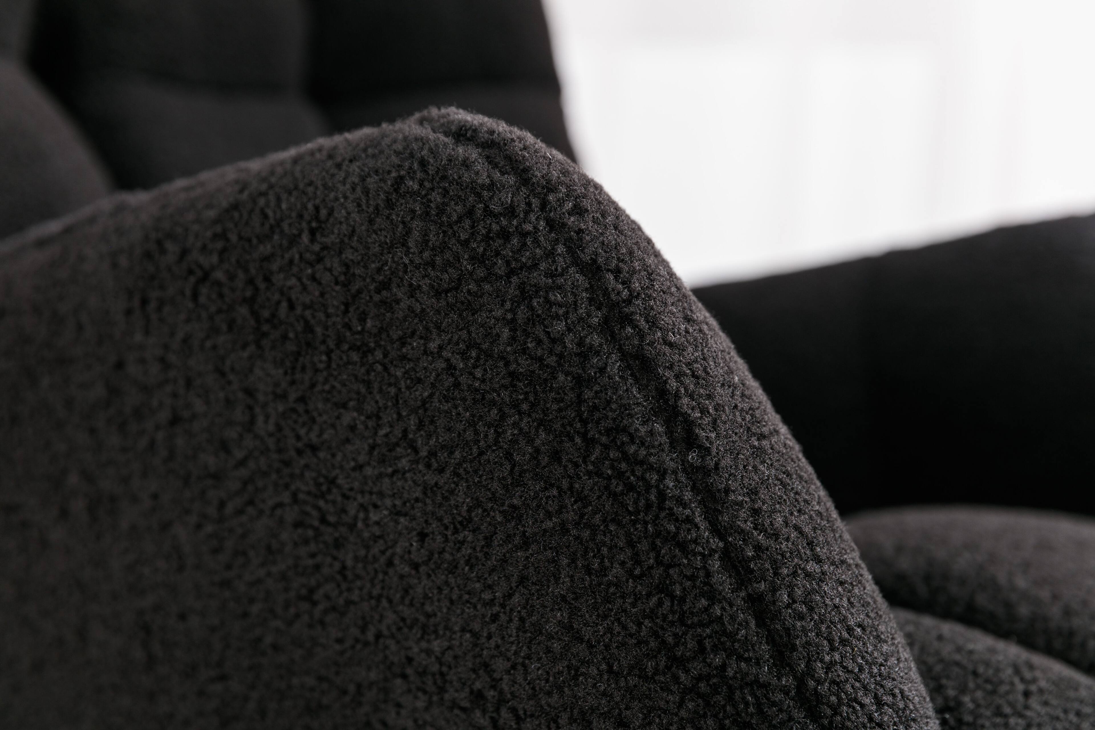 Alt View 5. GOODSILO - Teddy Fabric Rocking Glider Nursery Chair For Living Room Indoor - Black.