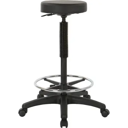 Front. WorkSmart - Pneumatic Drafting Chair - Black.